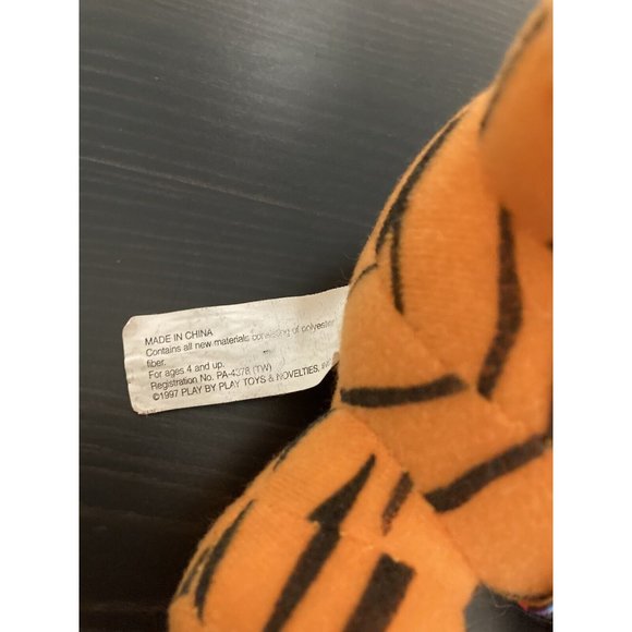 Play By Play 1997 Grinning Tiger Rainbow Shirt Plush Stuffed Animal Toy Vintage - Picture 7 of 10